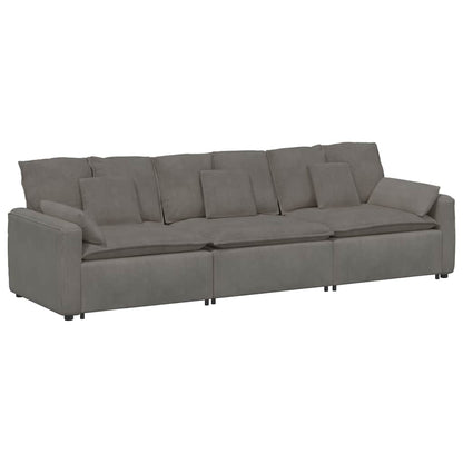 Divano Modulare con Cuscini Grigio Chiaro