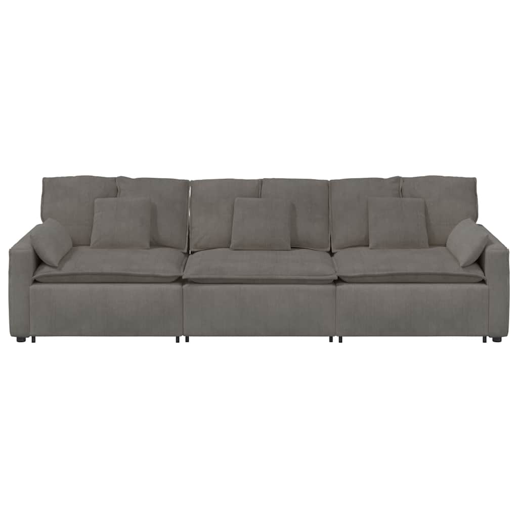 Divano Modulare con Cuscini Grigio Chiaro