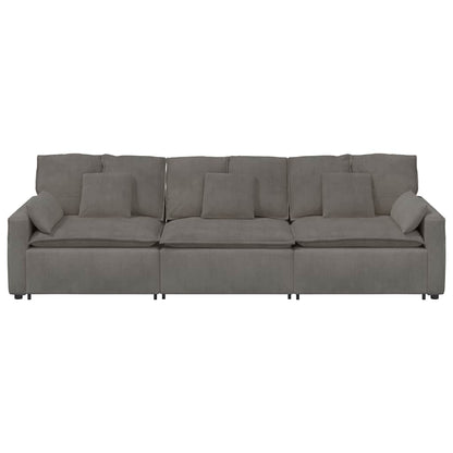 Divano Modulare con Cuscini Grigio Chiaro