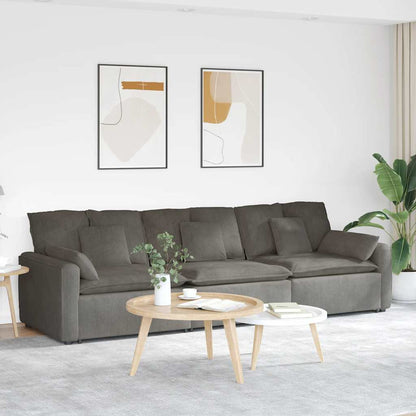 Divano Modulare con Cuscini Grigio Chiaro