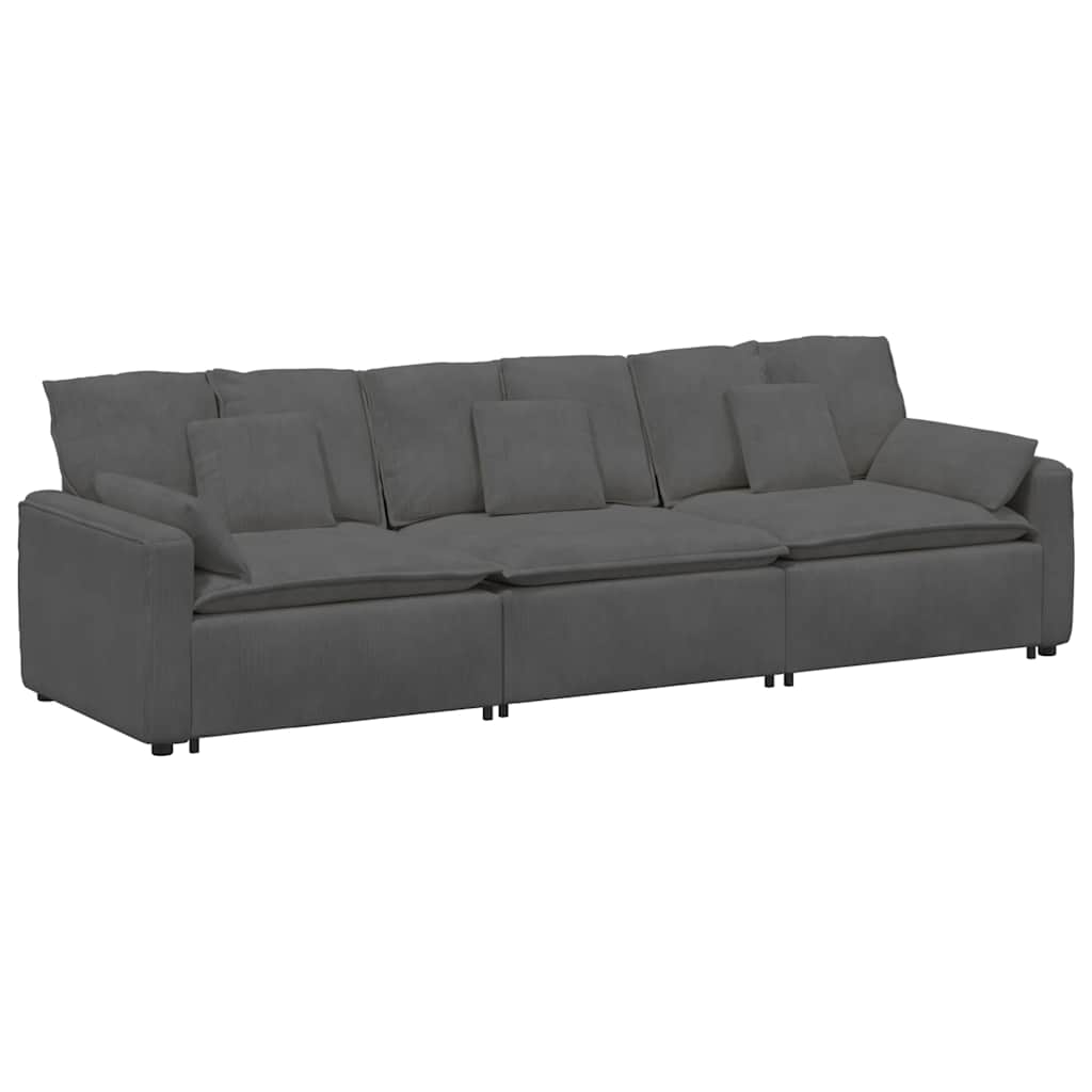 Divano Modulare con Cuscini Grigio Scuro