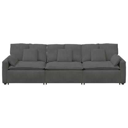 Divano Modulare con Cuscini Grigio Scuro