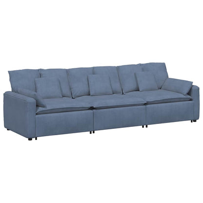 Divano Modulare con Cuscini Blu