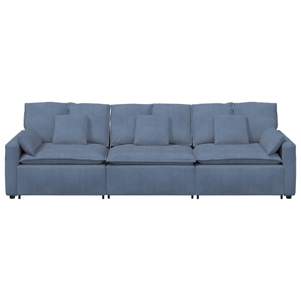 Divano Modulare con Cuscini Blu