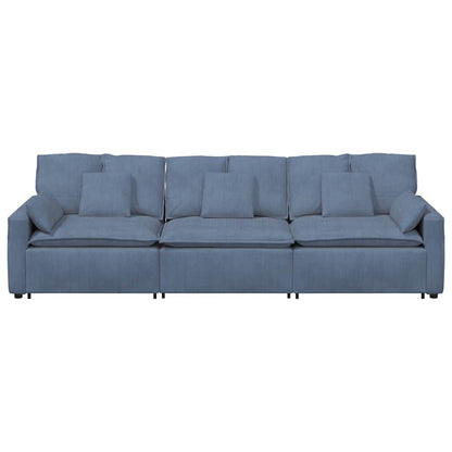 Divano Modulare con Cuscini Blu