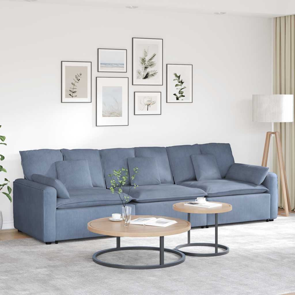 Divano Modulare con Cuscini Blu