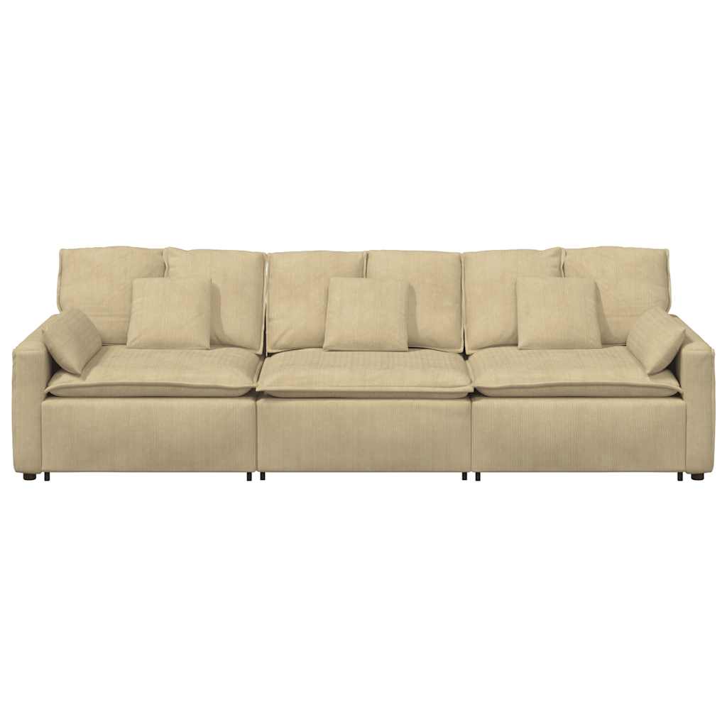 Divano Modulare con Cuscini Verde Grigio