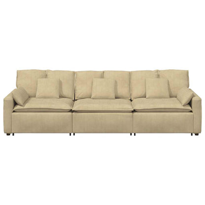 Divano Modulare con Cuscini Verde Grigio