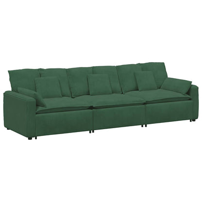 Divano Modulare con Cuscini Verde Scuro