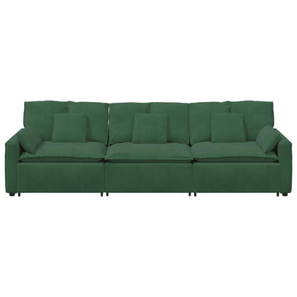 Divano Modulare con Cuscini Verde Scuro