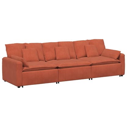 Divano Modulare con Cuscini Rosso Arancione