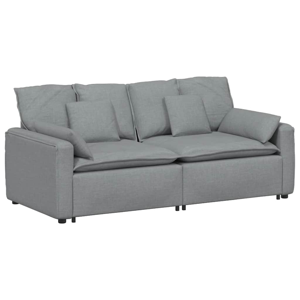 Divano Modulare con Cuscini Grigio Chiaro
