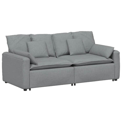 Divano Modulare con Cuscini Grigio Chiaro