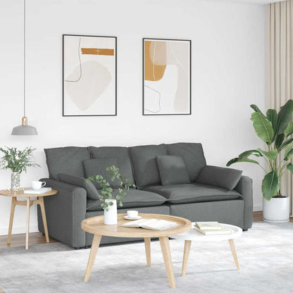 Divano Modulare con Cuscini Grigio Scuro