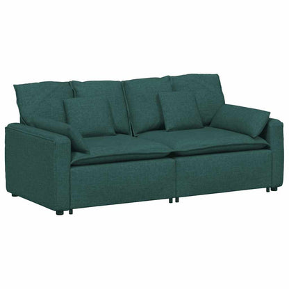 Divano Modulare con Cuscini Verde Scuro