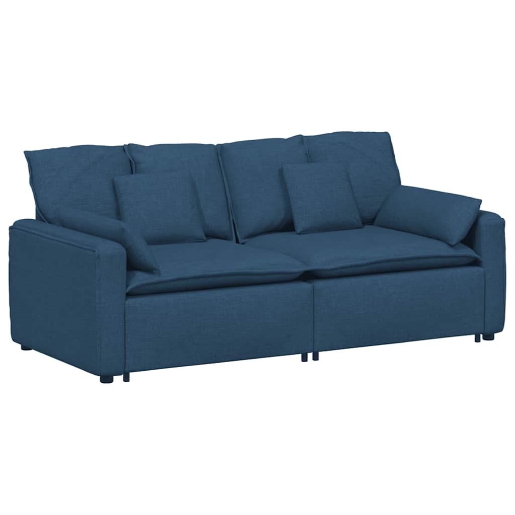 Divano Modulare con Cuscini Blu