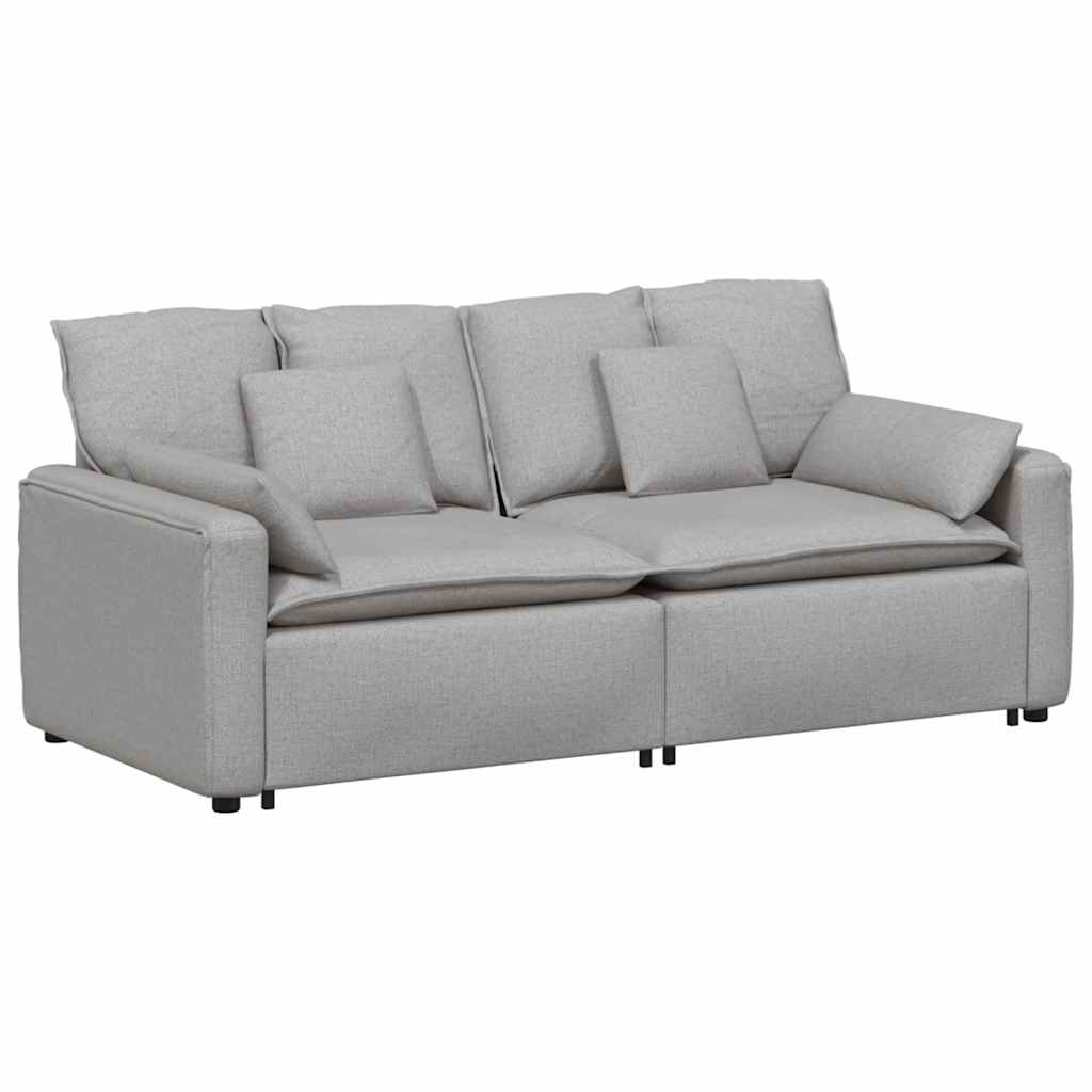 Divano Modulare con Cuscini Grigio Nuvola