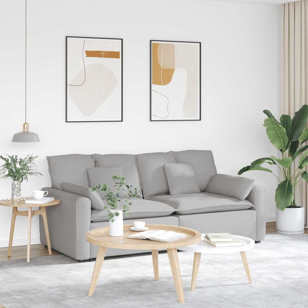 Divano Modulare con Cuscini Grigio Nuvola