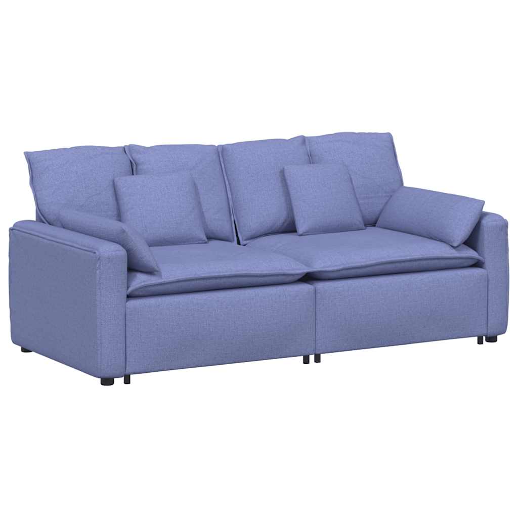Divano Modulare con Cuscini Jeans Blu