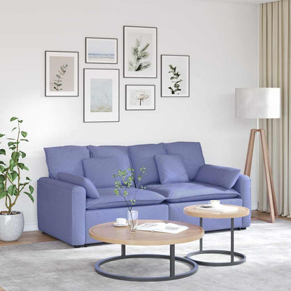 Divano Modulare con Cuscini Jeans Blu