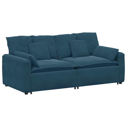 Divano Modulare con Cuscini Blu