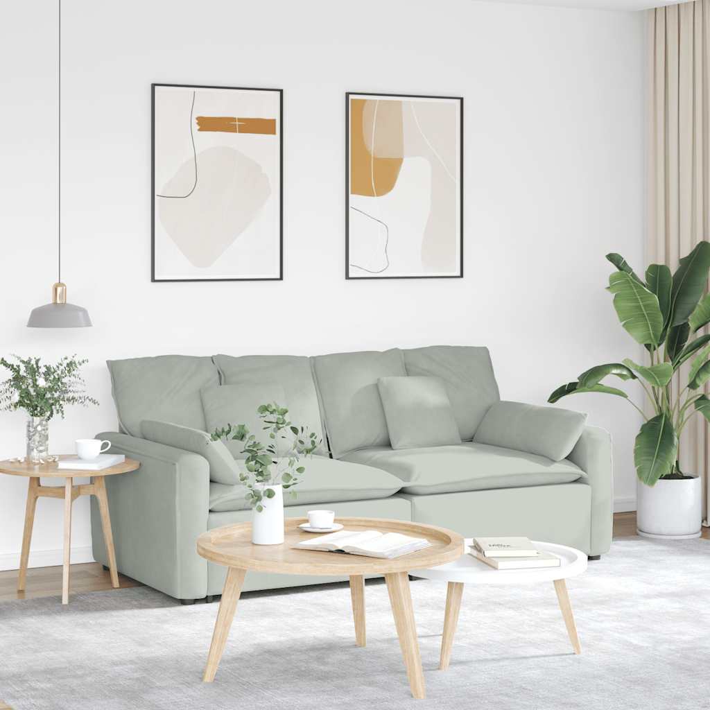 Divano Modulare con Cuscini Grigio Chiaro