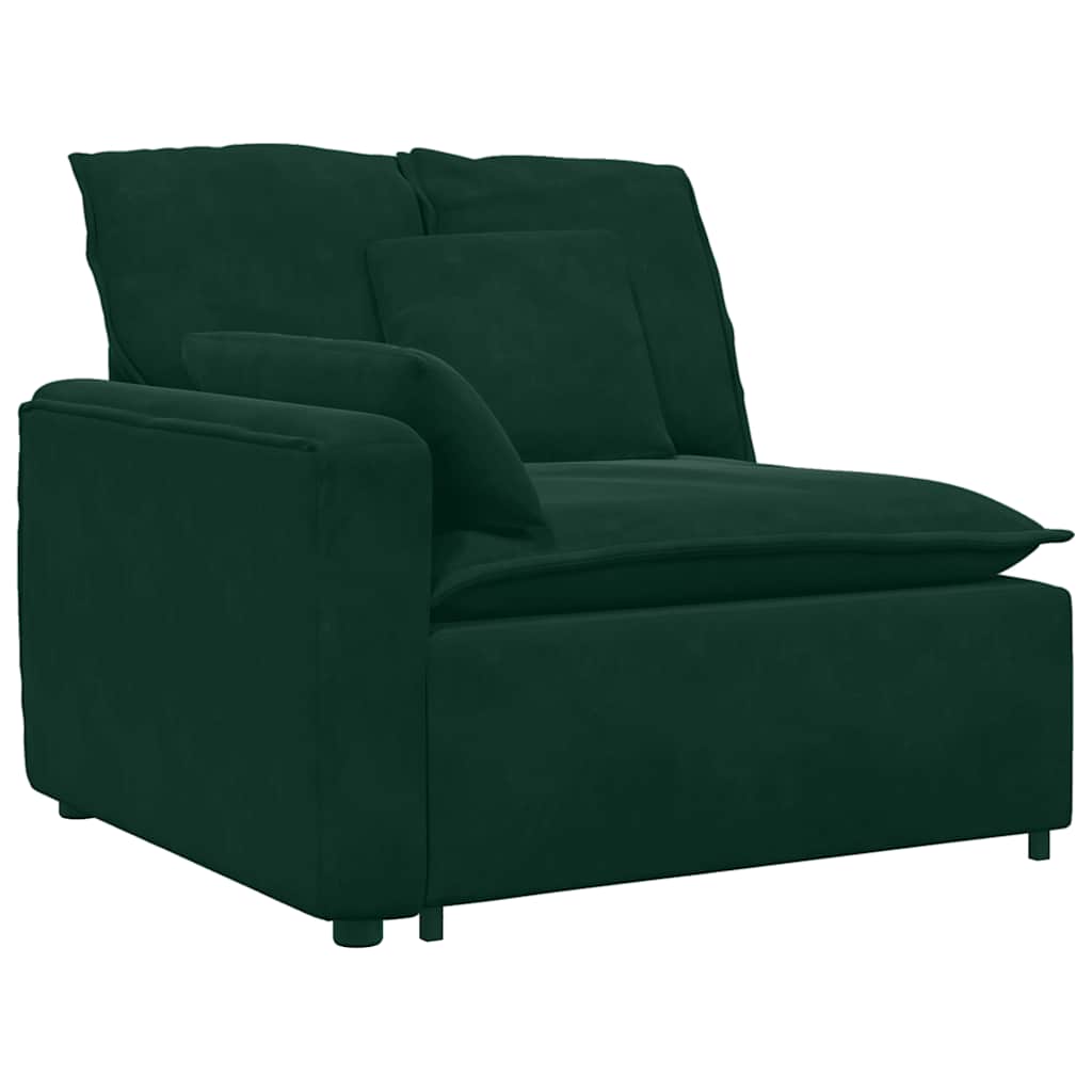 Divano Modulare con Cuscini Verde Scuro