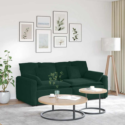 Divano Modulare con Cuscini Verde Scuro