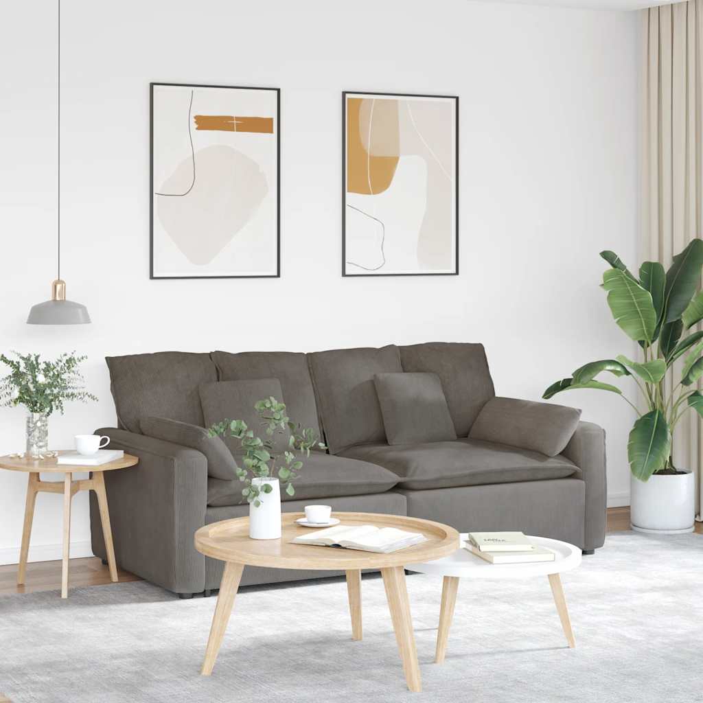 Divano Modulare con Cuscini Grigio Chiaro