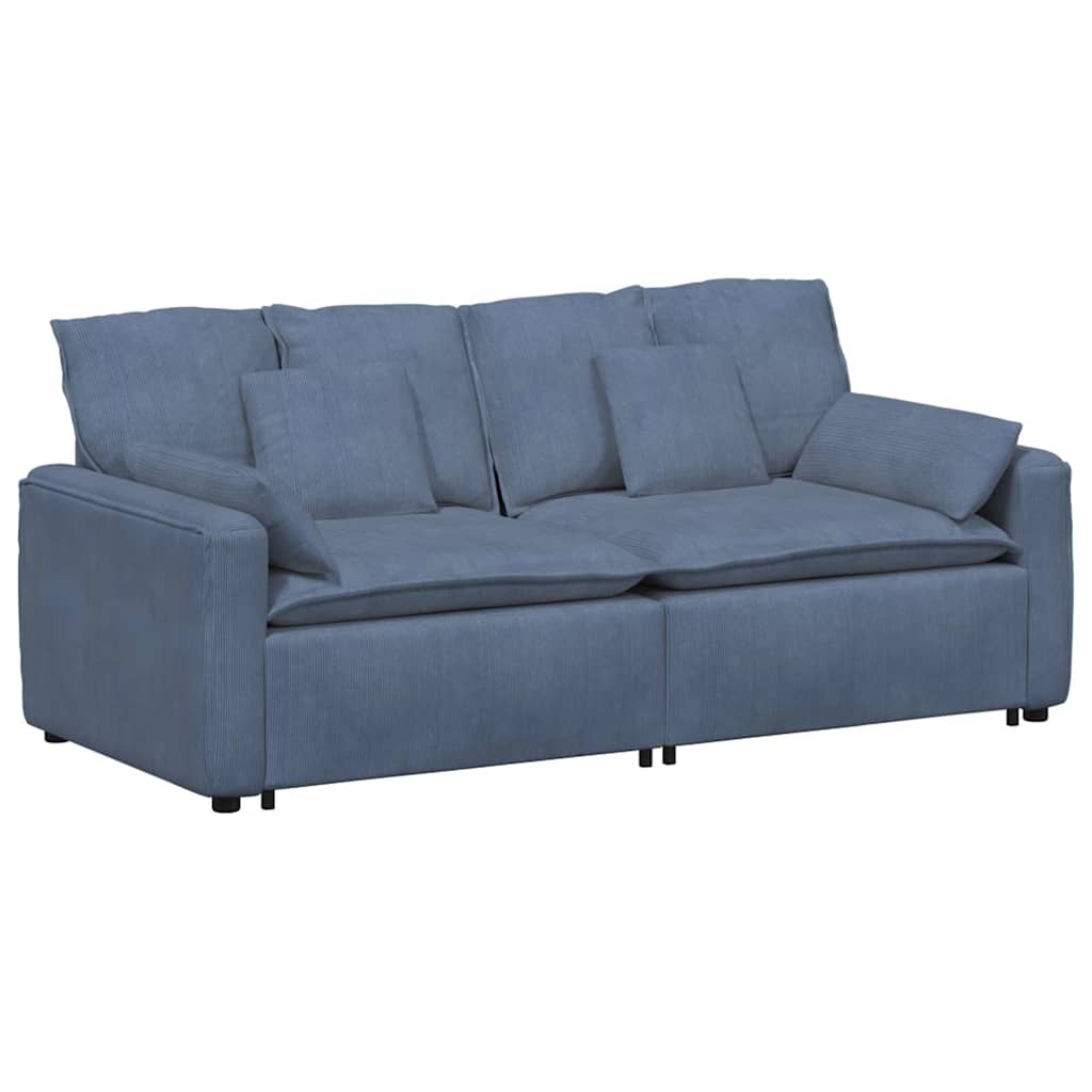 Divano Modulare con Cuscini Blu