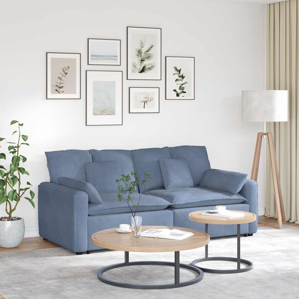 Divano Modulare con Cuscini Blu