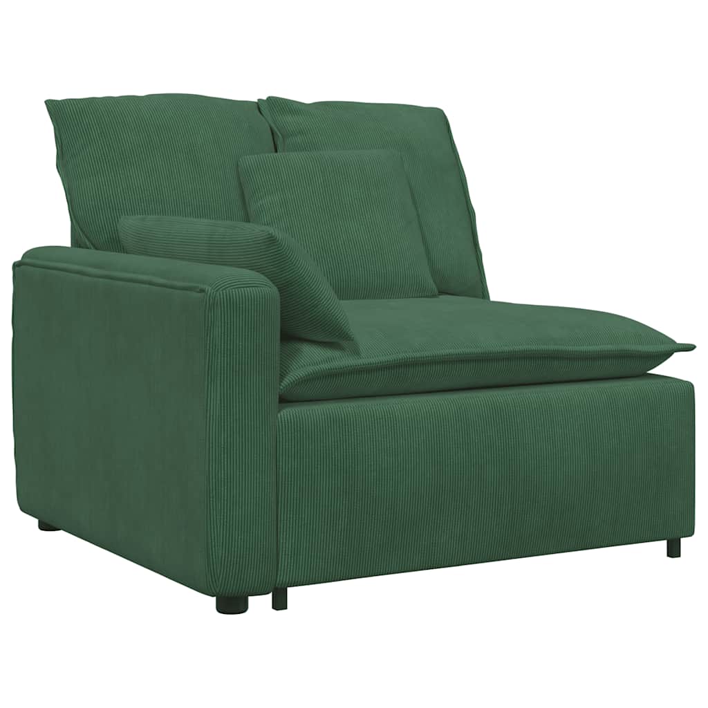 Divano Modulare con Cuscini Verde Scuro