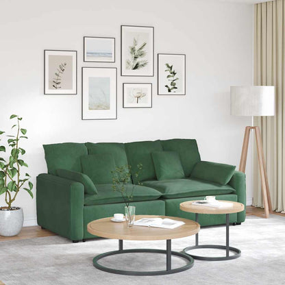 Divano Modulare con Cuscini Verde Scuro