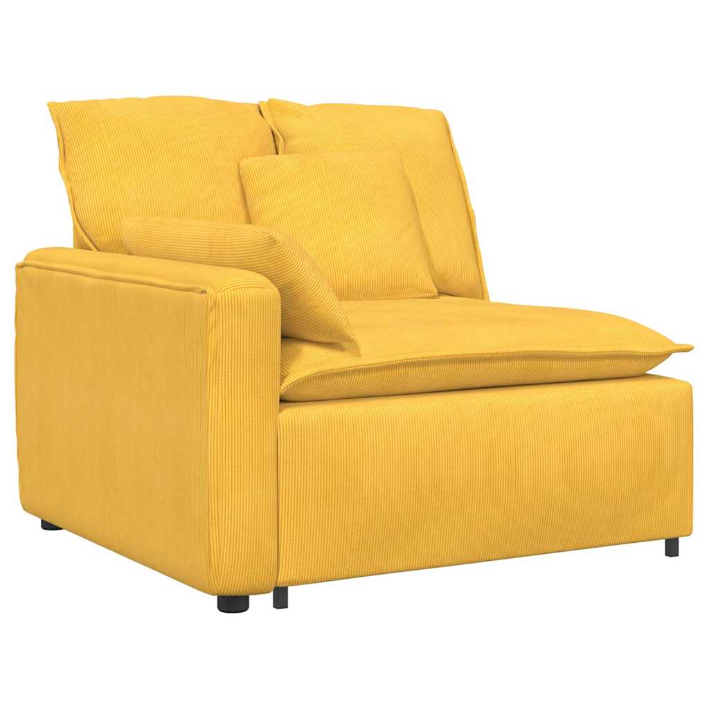 Divano Modulare con Cuscini Giallo Chiaro
