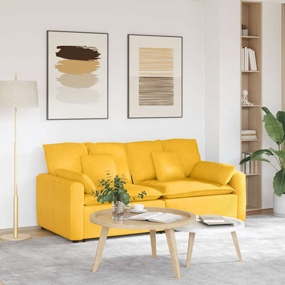 Divano Modulare con Cuscini Giallo Chiaro