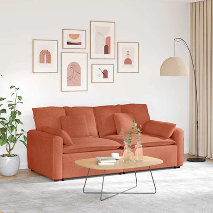 Divano Modulare con Cuscini Rosso Arancione