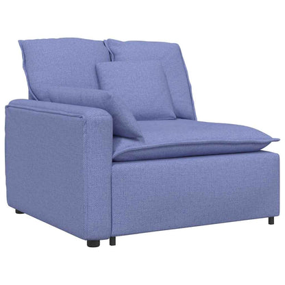 Divano Modulare con Cuscini in Tessuto Jeans Blu
