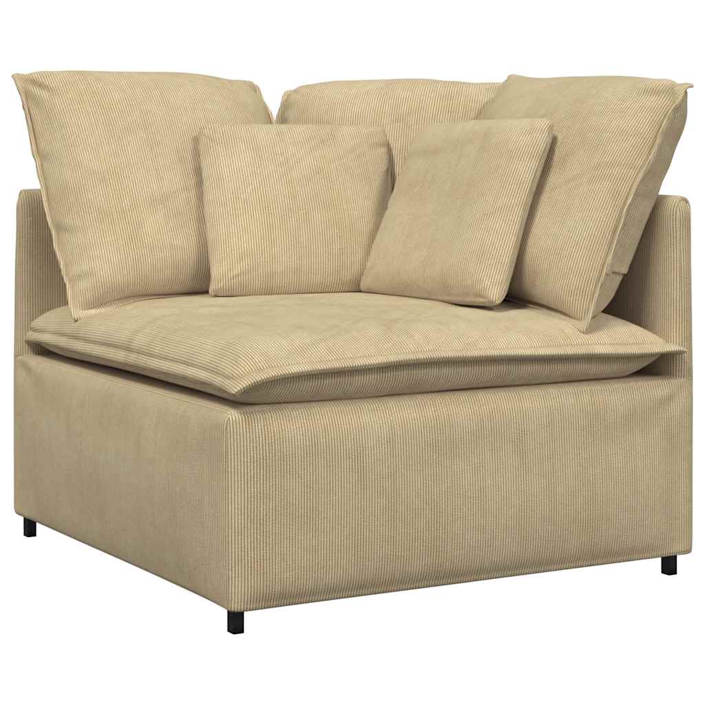 Divano Modulare con Poggiapiedi e Cuscini Verde Grigio