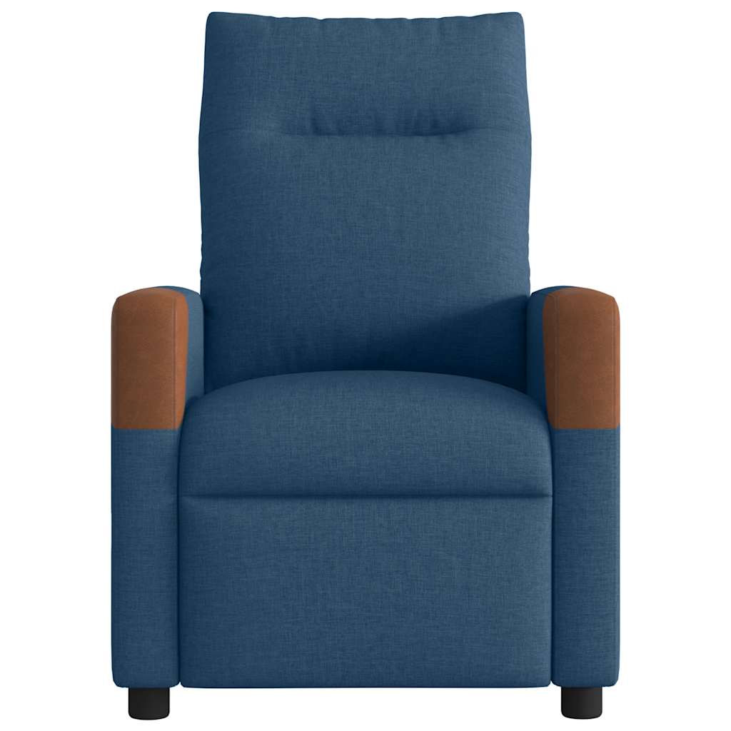 Poltrona Massaggiante Reclinabile Elettrica Blu in Tessuto