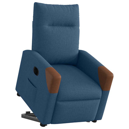 Poltrona Alzapersona Reclinabile Elettrica Blu in Tessuto