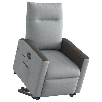 Poltrona Reclinante Alzapersona Elettrica Grigio Chiaro Tessuto