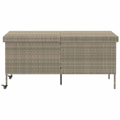 Contenitore da Giardino con Ruote Grigio Chiaro Polyrattan