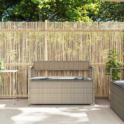 Panca Portaoggetti da Giardino con Cuscino in Polyrattan