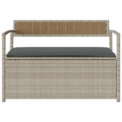 Panca Portaoggetti da Giardino con Cuscino in Polyrattan