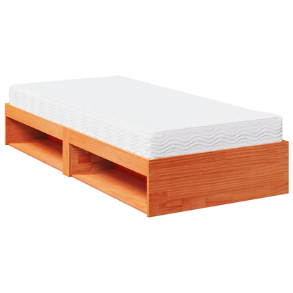 Dormeuse con Materasso Marrone Cera 100x200 cm Legno di Pino