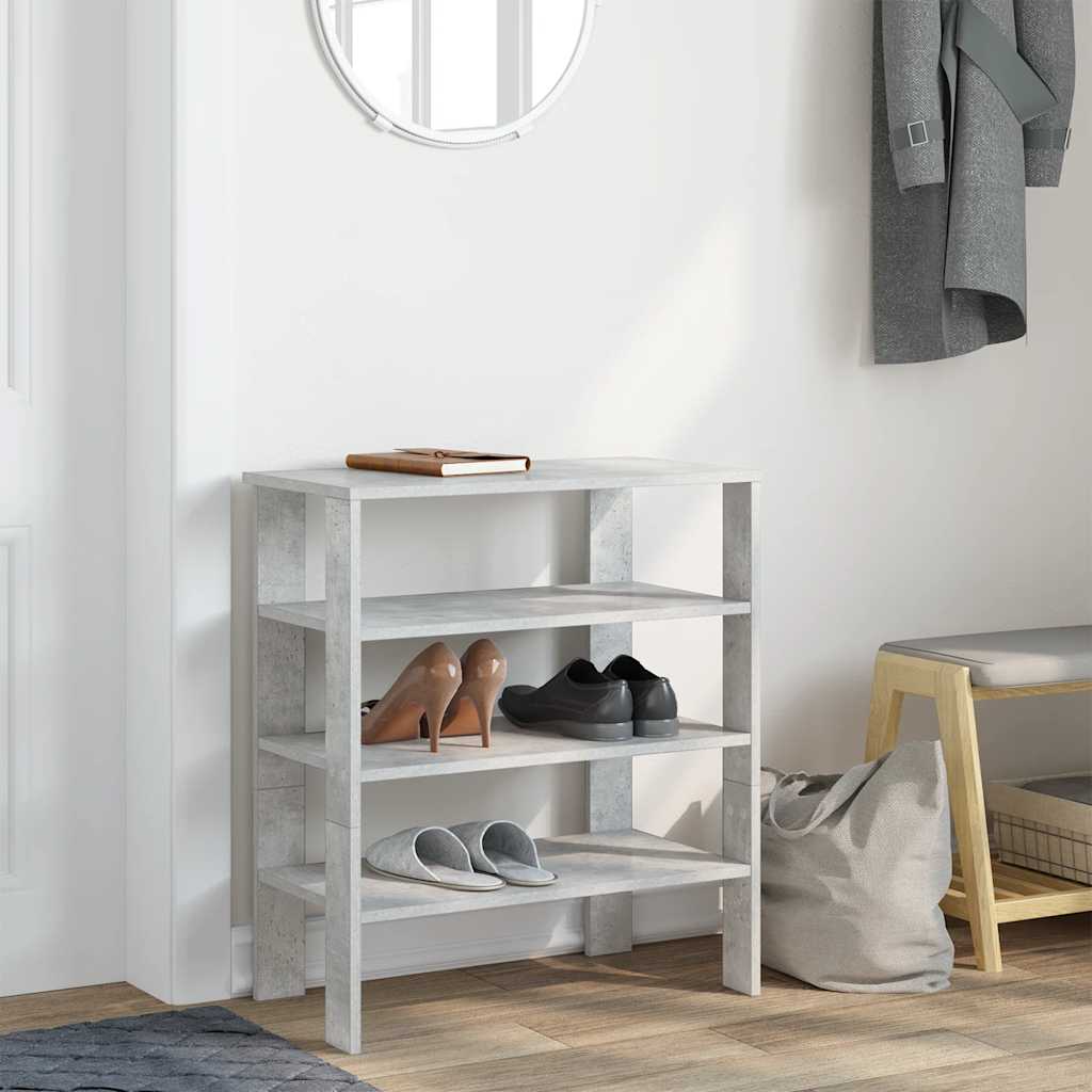 Scarpiera Grigio Cemento 61x32x70 cm in Legno Multistrato