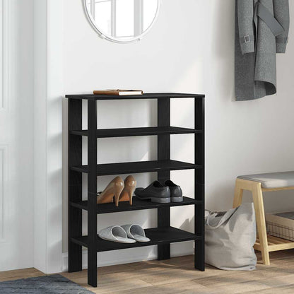 Scarpiera Nera 61x32x87,5 cm in Truciolato