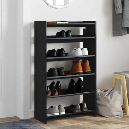 Scarpiera Nera 60x25x100 cm in Truciolato