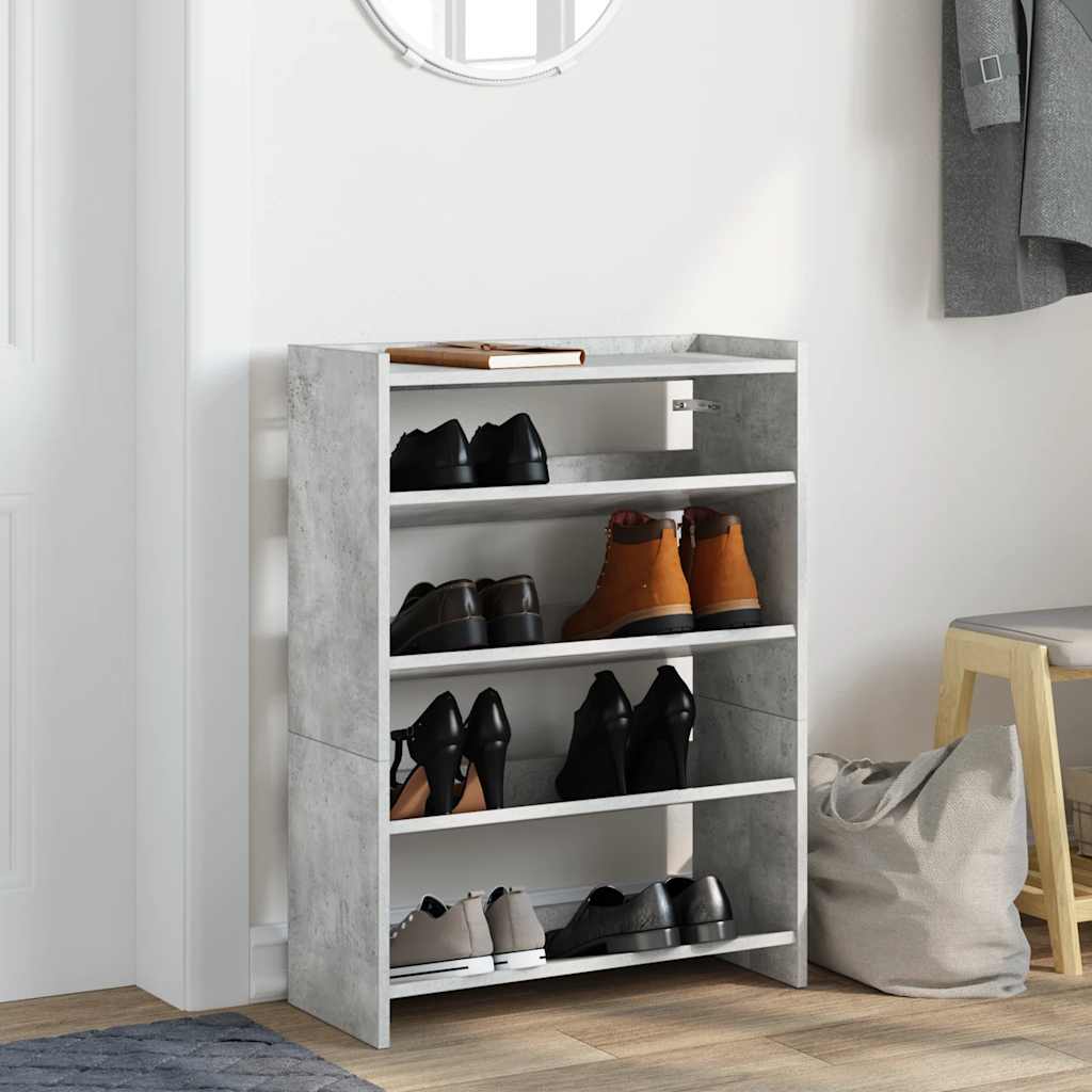 Scarpiera Grigio Cemento 60x25x81 cm in Legno Multistrato