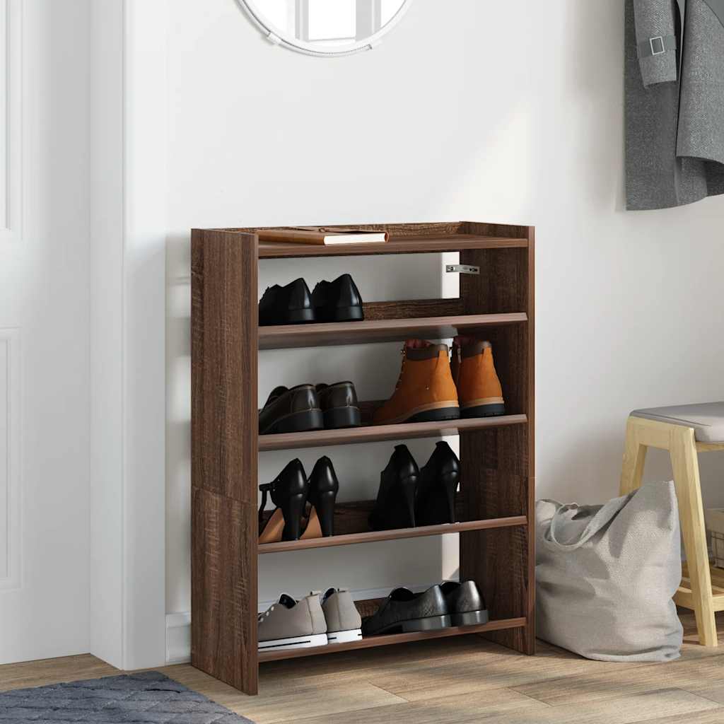 Scarpiera Rovere Marrone 60x25x81 cm in Legno Multistrato